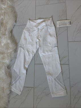 lululemon athletica White Mesh-Panel High-Waist Crop Leggings
